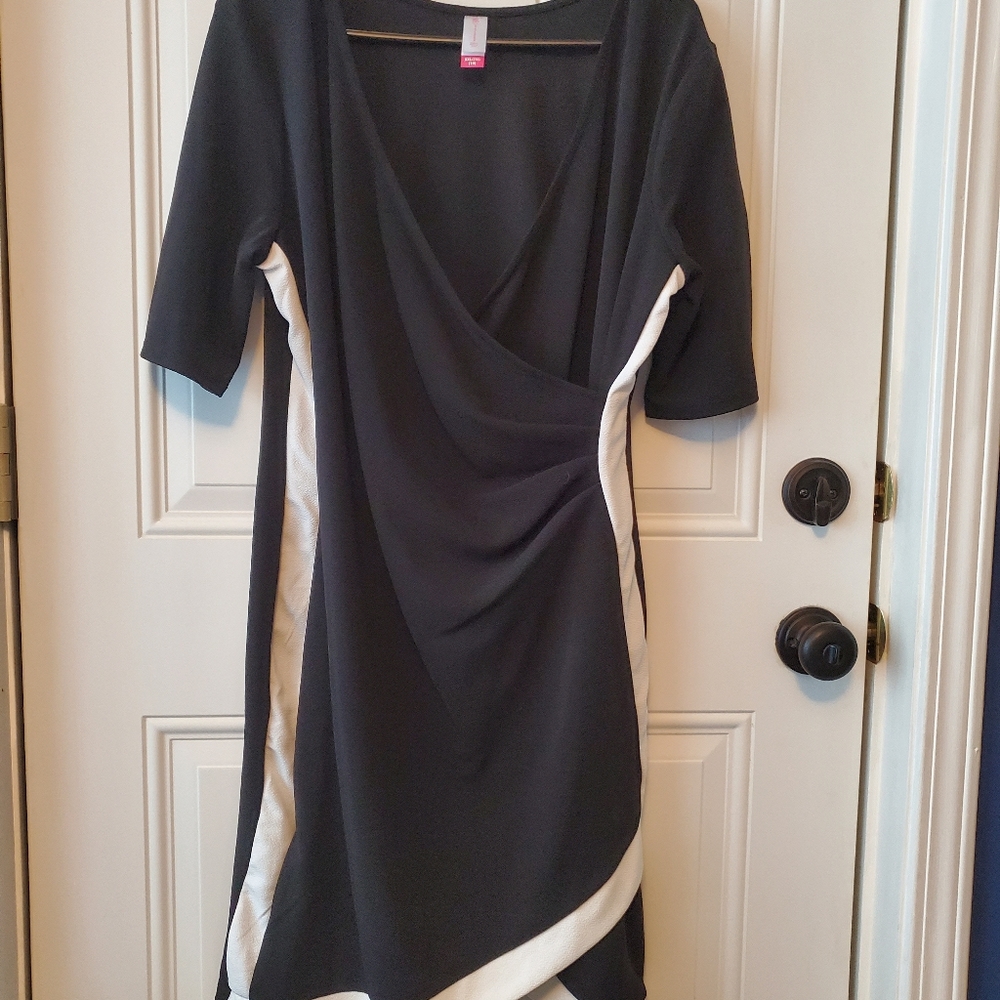 No Boundaries Black Dress with White Trim Mini